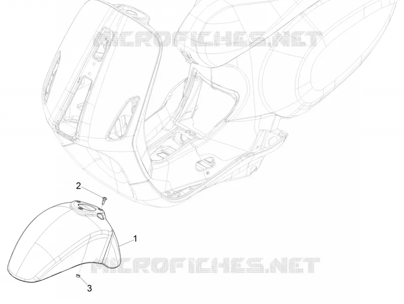 Logement roue - Garde boue VESPA VESPA-SCOOTER ELECTRIC ELETTRICA 2021  Elettrica 25 km/h SCH Euro 5