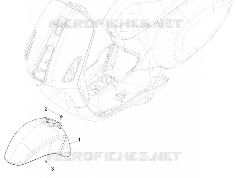 Logement roue - Garde boue VESPA VESPA-SCOOTER ELECTRIC ELETTRICA 2021  Elettrica 70 km/h Euro 5