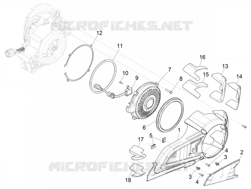 Couvercle carter - Refoidissement carter VESPA VESPA-SCOOTER ELECTRIC ELETTRICA 2021  Elettrica 70 km/h Euro 5