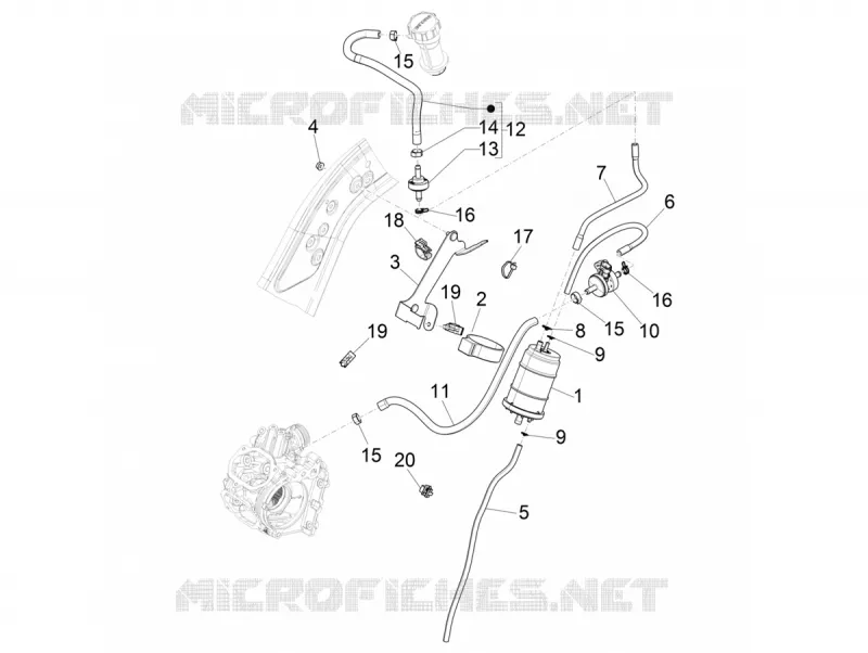 Système anti-évaporation VESPA VESPA-SCOOTER 125 GTS 2017  GTS 125 Super 4T Euro 5 ABS