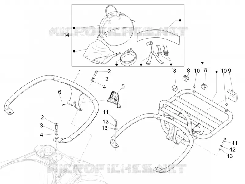 Porte-bagages arrière VESPA VESPA-SCOOTER 125 GTS 2021  GTS 125 Super 4T Euro 5 ABS