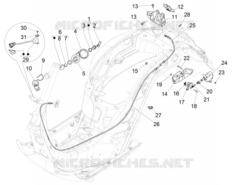 SERRURES VESPA VESPA-SCOOTER 300 GTS 2021  GTS 300 75° Anniversario Euro 3 - Euro 4