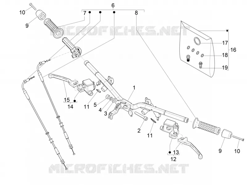 Guidon - Maître cylindre VESPA VESPA-SCOOTER 300 GTS 2020  GTS 300 HPE 4T 4V ie Euro 5 ABS