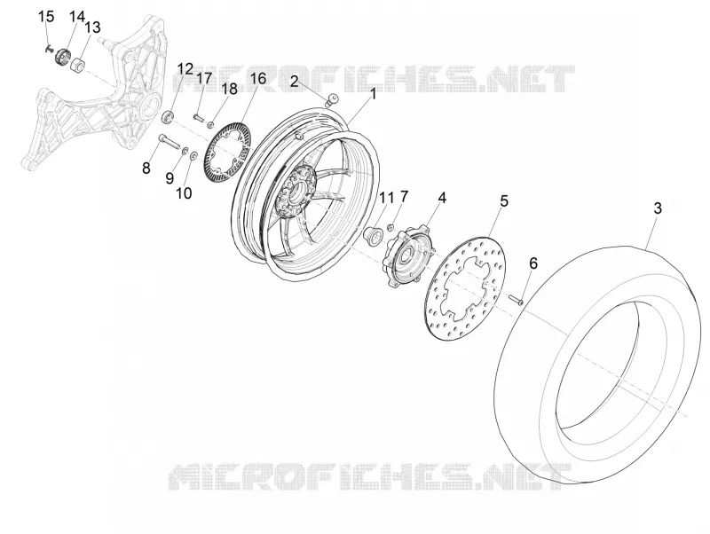 ROUE ARRIERE VESPA VESPA-SCOOTER 300 GTS 2021  GTS 300 Super HPE 4T 4V ie Euro 5 ABS