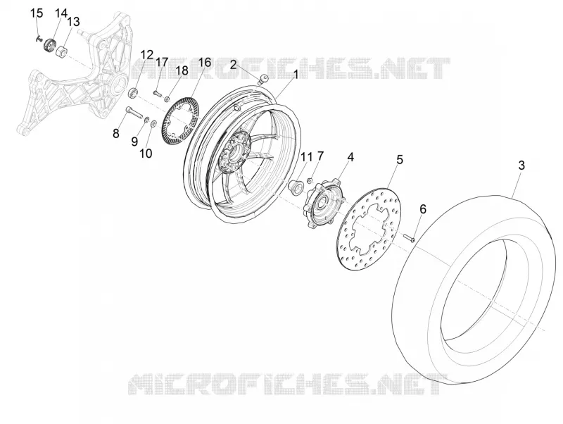 ROUE ARRIERE VESPA VESPA-SCOOTER 300 GTV 2021  GTV 300 SEI GIORNI Euro 5