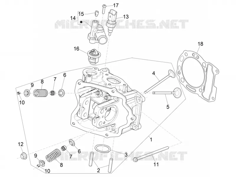 CULASSE - SOUPAPES VESPA VESPA-SCOOTER 300 GTV 2020  GTV 300 HPE SEI GIORNI ie Euro 4 ABS