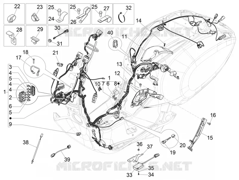 FAISCEAU ELECTRIQUE PRONCIPAL VESPA VESPA-SCOOTER 125 PRIMAVERA 2023  Primavera 125 4T 3V ie Euro 5 ABS
