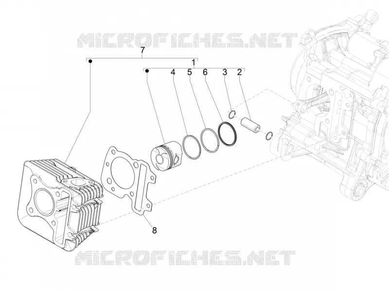 Groupe cylindre-piston-axe VESPA VESPA-SCOOTER 50 PRIMAVERA 2020  Primavera 50 25 km/h Euro 5