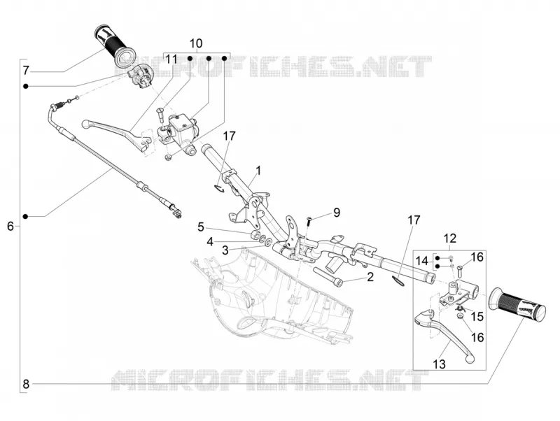 Guidon - Maître cylindre VESPA VESPA-SCOOTER 50 PRIMAVERA 2020  Primavera 50 25 km/h Euro 5