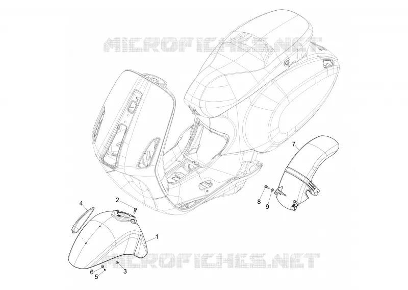 Logement roue - Garde boue VESPA VESPA-SCOOTER 50 PRIMAVERA 2020  Primavera 50 25 km/h Euro 5