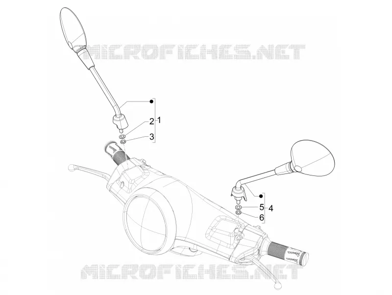 RETROVISEURS VESPA VESPA-SCOOTER 50 PRIMAVERA 2020  Primavera 50 25 km/h Euro 5