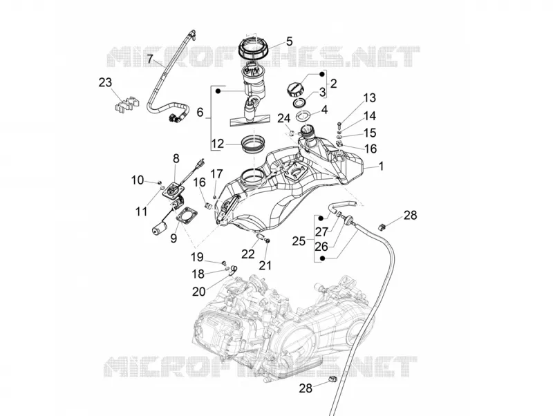 Réservoir VESPA VESPA-SCOOTER 50 PRIMAVERA 2020  Primavera 50 Euro 4