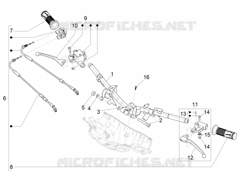 Guidon - Maître cylindre VESPA VESPA-SCOOTER 125 SPRINT 2022  Sprint 125 4T 3V Euro 5