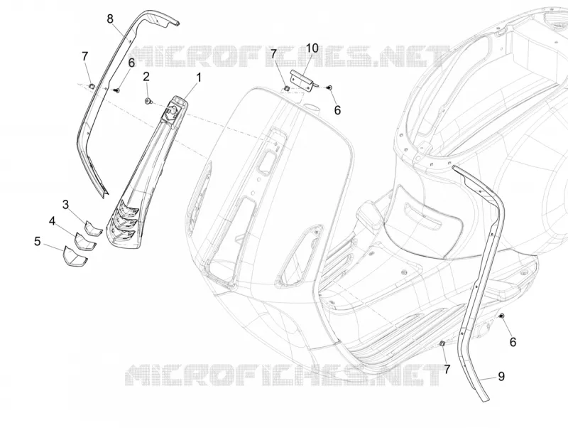 Tablier avant VESPA VESPA-SCOOTER 125 SPRINT 2022  Sprint 125 4T 3V Euro 5