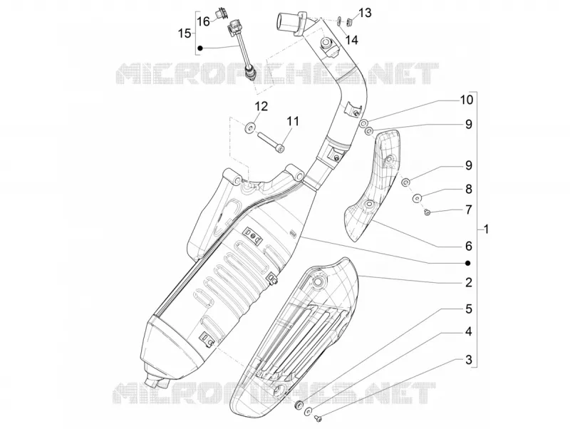 ECHAPPEMENT VESPA VESPA-SCOOTER 125 SPRINT 2021  Sprint 125 4T 3V ie Euro 5 ABS
