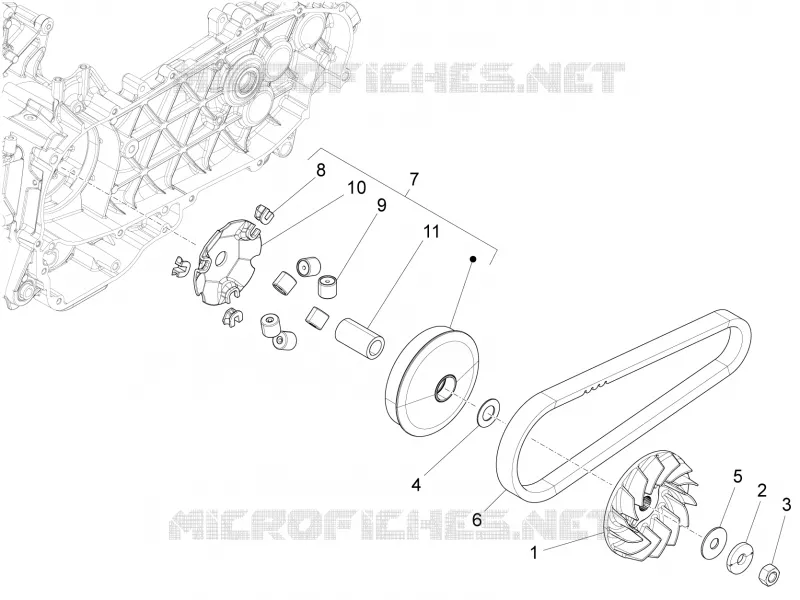 Poulie motrice VESPA VESPA-SCOOTER 125 SPRINT 2021  Sprint 125 4T 3V ie Euro 5 ABS