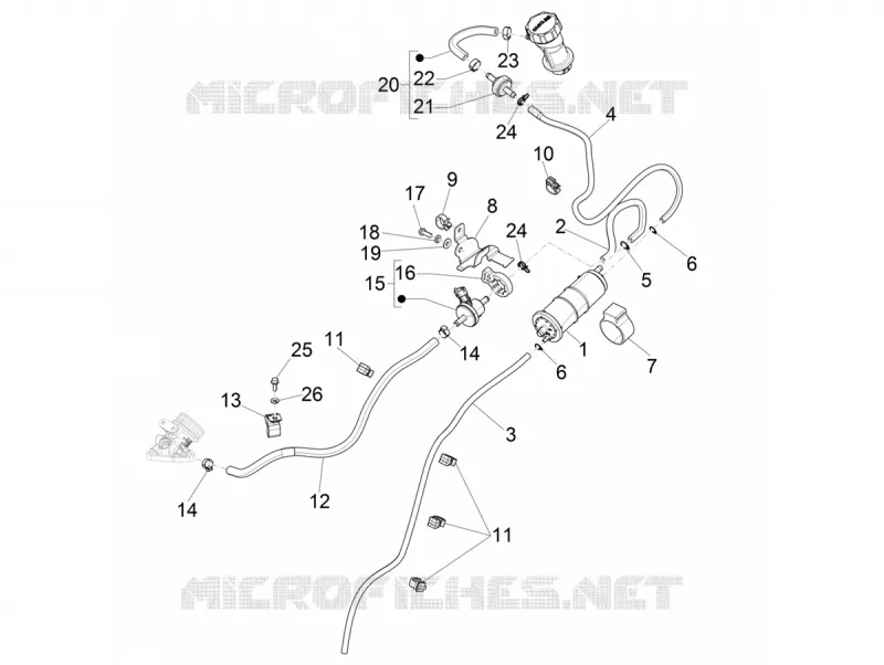 Système anti-évaporation VESPA VESPA-SCOOTER 125 SPRINT 2021  Sprint 125 4T 3V ie Euro 5 ABS