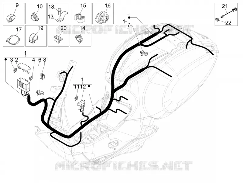 FAISCEAU ELECTRIQUE PRONCIPAL VESPA VESPA-SCOOTER 50 SPRINT 2020  Sprint 50 4T 3V Euro 5