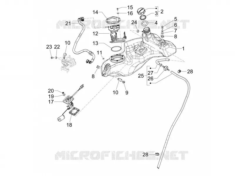 Réservoir VESPA VESPA-SCOOTER 50 SPRINT 2020  Sprint 50 4T 3V Euro 5