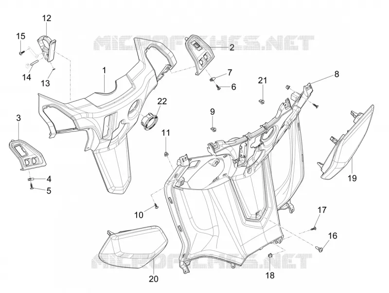 Coffre avant - Contre-tablier PIAGGIO PIAGGIO-SCOOTER 400 MP3 2022  MP3 400 HPE RST Classic-Sport E5