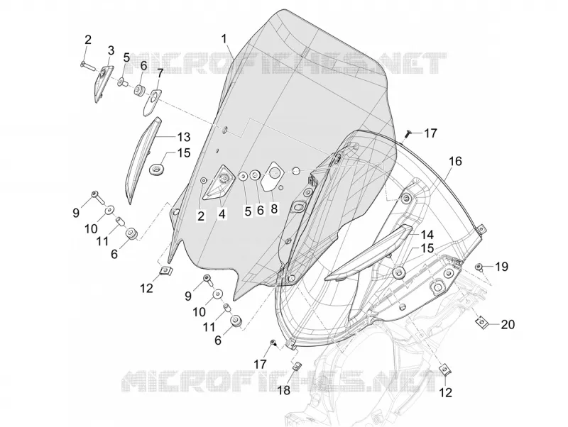 Pare-brise - Glaces PIAGGIO PIAGGIO-SCOOTER 310 MP3 2024  MP3 310 hpe - 310 hpe Sport E5+