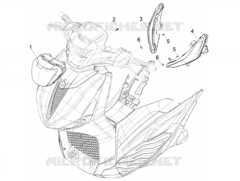 PHARE - CLIGNOTANTS AVANT PIAGGIO PIAGGIO-SCOOTER 300 BEVERLY 2023  Beverly 300 E5 Deep Black