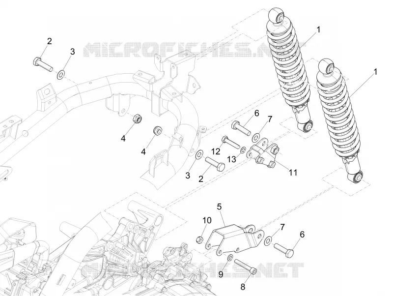 Suspension arrière - Amortisseur/s PIAGGIO PIAGGIO-SCOOTER 125 MEDLEY 2024  Medley 125 ABS E5+