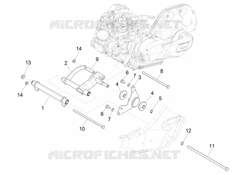 Bras oscillant VESPA VESPA-SCOOTER 125 GTS 2023  Vespa GTS 125 ABS E5 Super - Super Sport - Super Tech