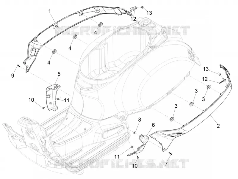 Couvertures laterales - Spoiler VESPA VESPA-SCOOTER 125 GTS 2024  Vespa GTS 125 ABS E5 Super - Super Sport - Super Tech