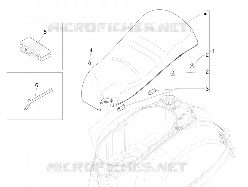 Selle/sieges VESPA VESPA-SCOOTER 125 GTS 2024  Vespa GTS 125 ABS E5 Super - Super Sport - Super Tech