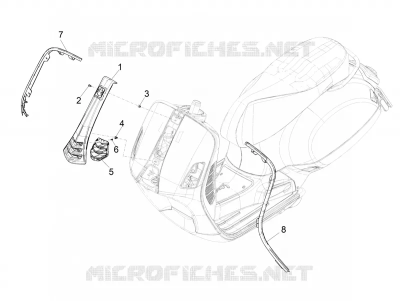 Tablier avant VESPA VESPA-SCOOTER 125 GTS 2023  Vespa GTS 125 ABS E5 Super - Super Sport - Super Tech