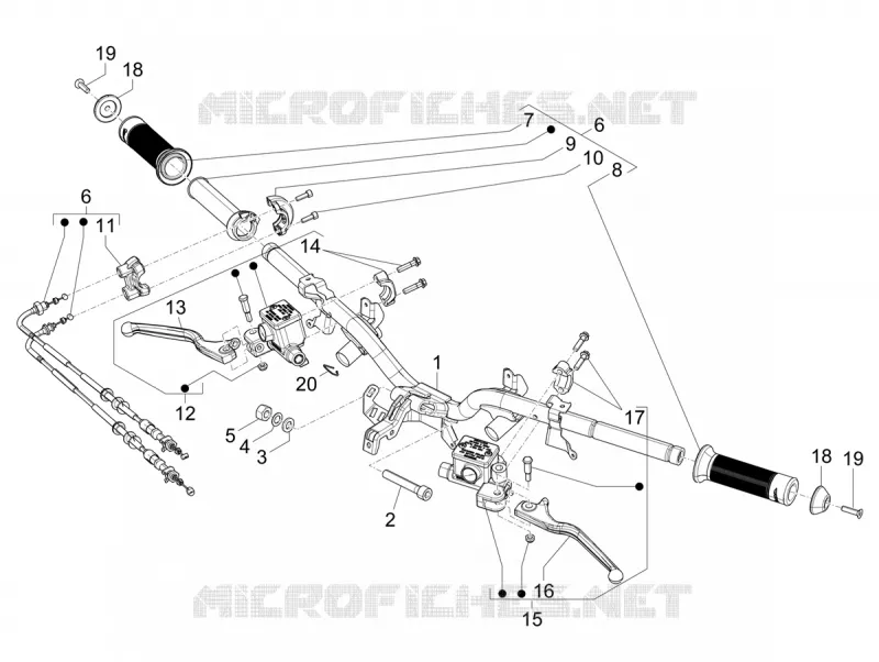 Guidon - Maître cylindre VESPA VESPA-SCOOTER 125 GTS 2025  Vespa GTS 125 E5+ Super Tech