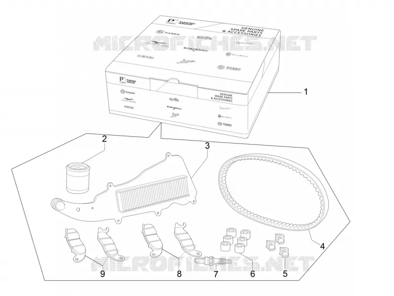 Kit d'entretien VESPA VESPA-SCOOTER 300 GTS 2021  GTS 300 Super HPE 4T 4V ie Euro 5 ABS