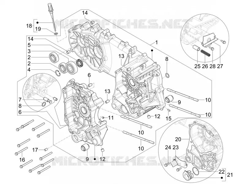 Carter moteur VESPA VESPA-SCOOTER 310 GTS 2024  Vespa GTS 310 E5+ Classic - Super - Super Sport