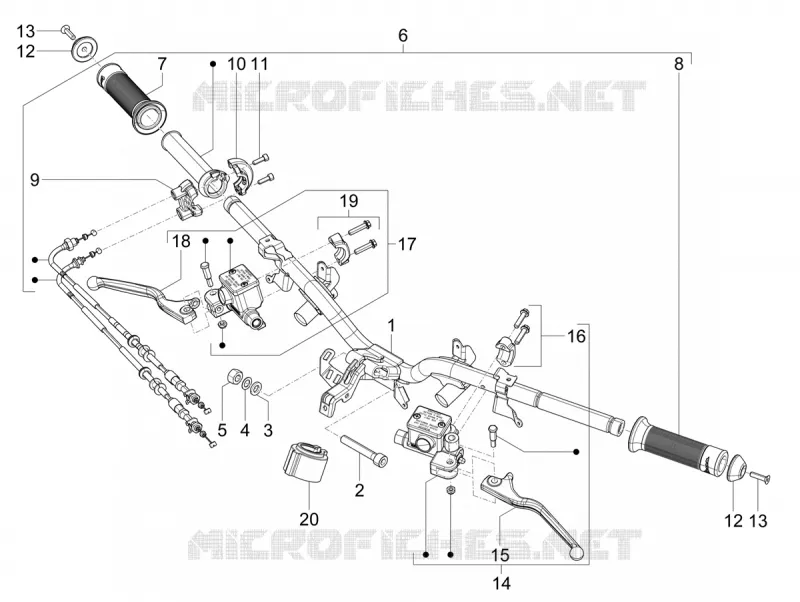 Guidon - Maître cylindre VESPA VESPA-SCOOTER 310 GTS 2025  Vespa GTS 310 E5+ Super Tech