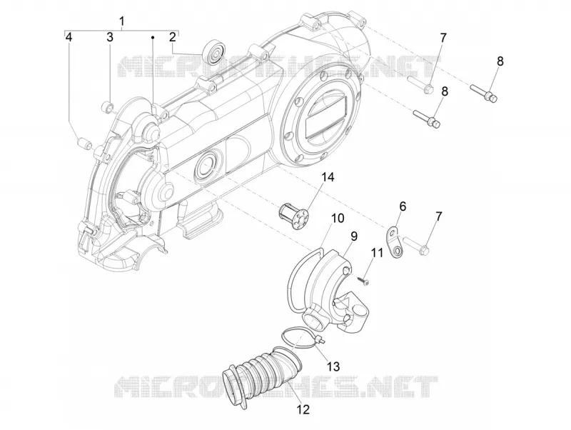 Couvercle carter - Refoidissement carter VESPA VESPA-SCOOTER 50 PRIMAVERA 2023  Primavera 50 4T 3V Euro 5