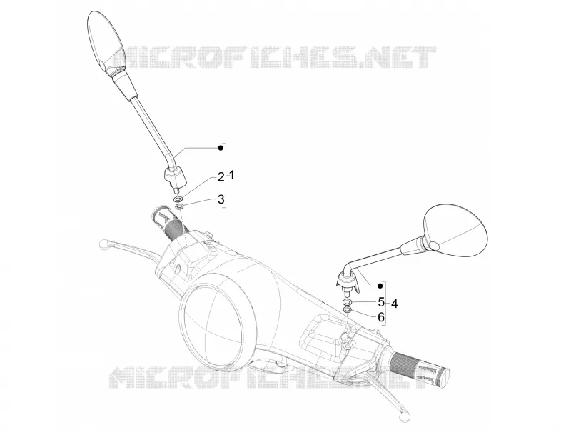 RETROVISEURS VESPA VESPA-SCOOTER 50 PRIMAVERA 2021  Primavera 50 4T 3V Euro 5