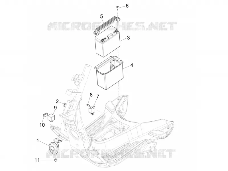 Relais - Batterie - Avertisseur sonore VESPA VESPA-SCOOTER 50 PRIMAVERA 2021  Primavera 50 4T 3V Euro 5