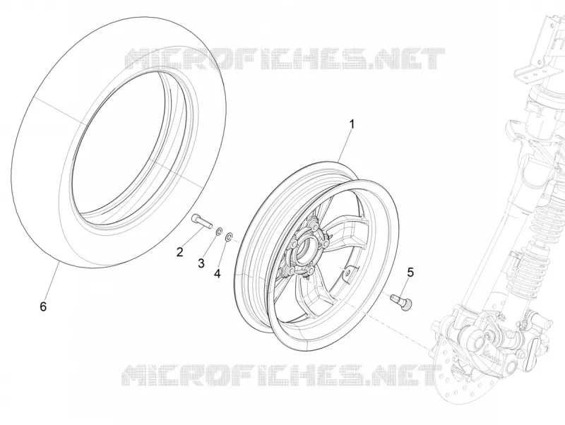 Roue avant VESPA VESPA-SCOOTER 50 PRIMAVERA 2020  Primavera 50 4T 3V Euro 5