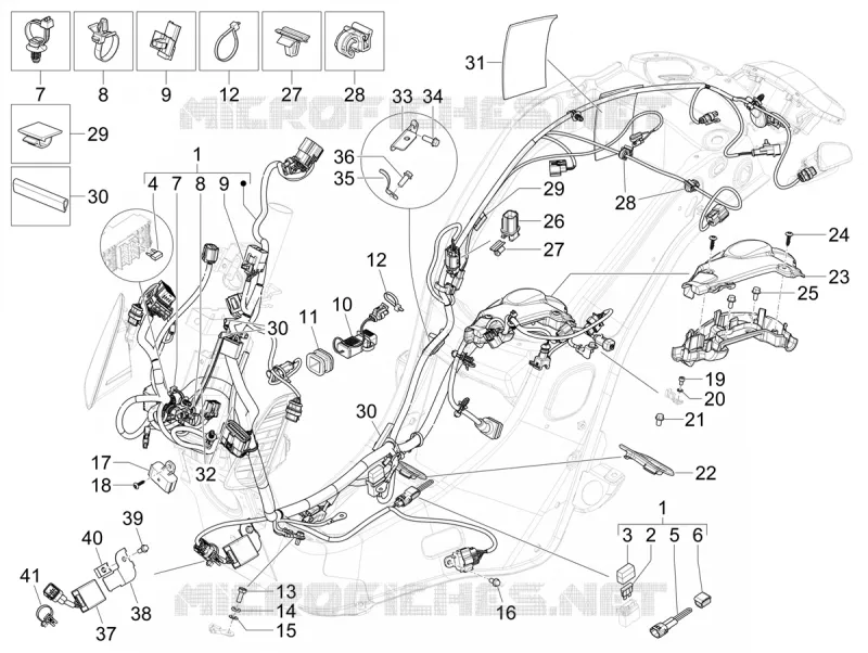 FAISCEAU ELECTRIQUE PRONCIPAL VESPA VESPA-SCOOTER 50 PRIMAVERA 2024  Vespa Primavera 50 E5 RED