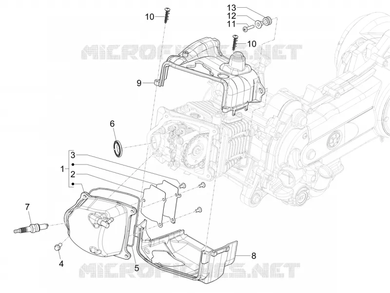 Couvercle culasse VESPA VESPA-SCOOTER 50 PRIMAVERA 2024  Vespa Primavera 50 TECH E5