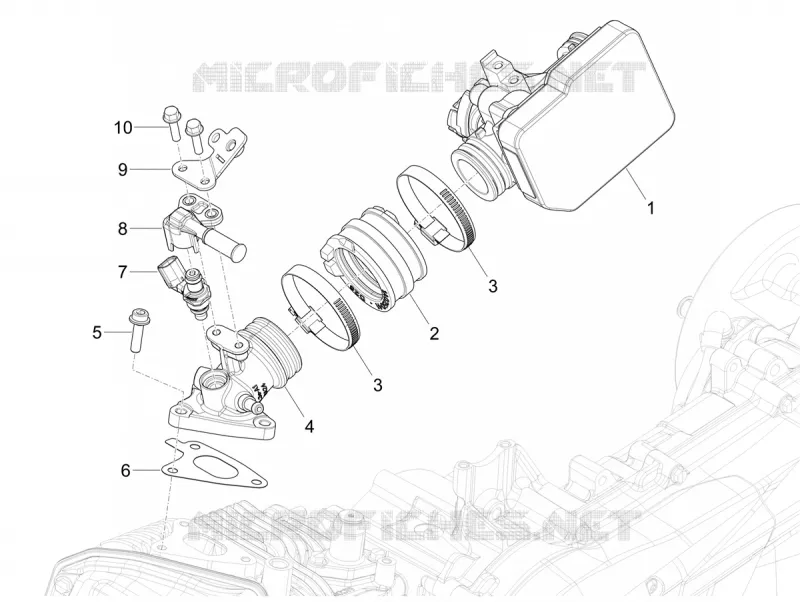 Boitier papillon - Injecteur - Pipe d'admission VESPA VESPA-SCOOTER 125 PRIMAVERA 2024  Vespa Primavera 125 Batik E5+