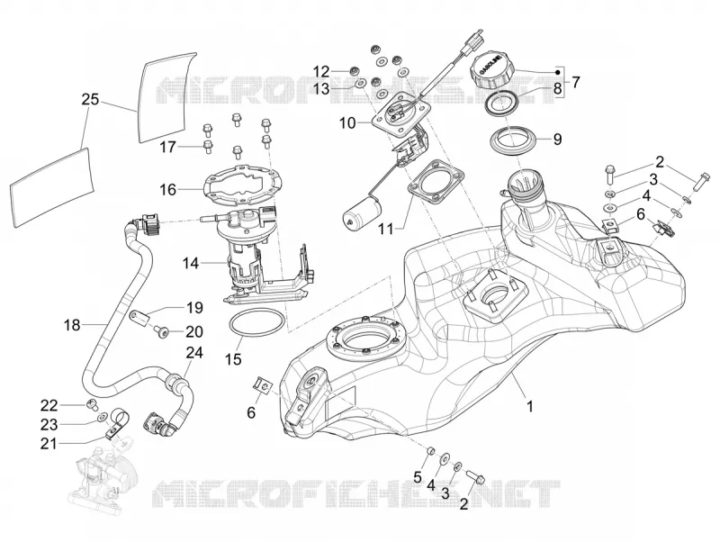 Réservoir VESPA VESPA-SCOOTER 125 PRIMAVERA 2024  Vespa Primavera 125 E5+ RED