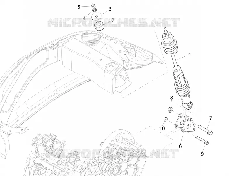 Suspension arrière - Amortisseur/s VESPA VESPA-SCOOTER 125 PRIMAVERA 2024  Vespa Primavera 125 E5+ RED