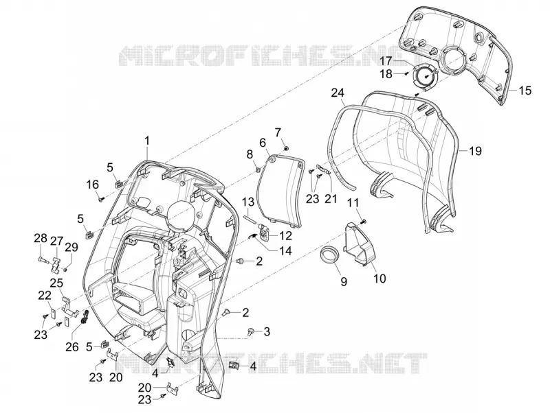 Coffre avant - Contre-tablier VESPA VESPA-SCOOTER ELECTRIC PRIMAVERA 2024  Vespa Primavera Elettrica TECH RED 70 km/h