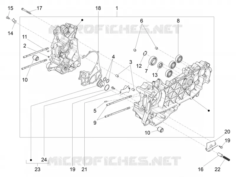 Carter moteur VESPA VESPA-SCOOTER 125 SPRINT 2024  Vespa Sprint S 125 E5+