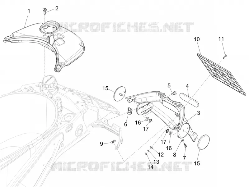 Couvercle arrière - Pare-boue VESPA VESPA-SCOOTER 125 SPRINT 2024  Vespa Sprint S 125 E5+