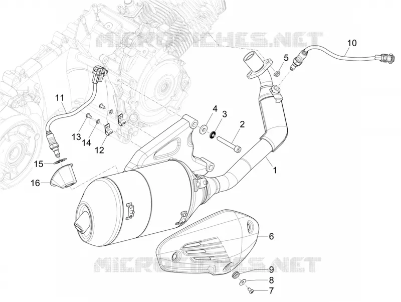 ECHAPPEMENT VESPA VESPA-SCOOTER 125 SPRINT 2024  Vespa Sprint S 125 E5+
