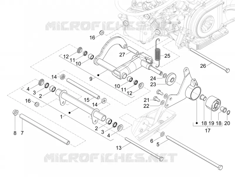 Bras oscillant VESPA VESPA-SCOOTER 310 GTV 2025  Vespa GTV 310 E5+ ABS ASR