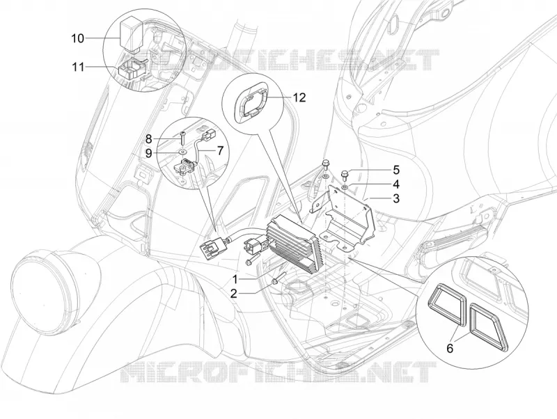 Régulateurs de tension - Centrales electroniques - Bobine H.T. VESPA VESPA-SCOOTER 310 GTV 2025  Vespa GTV 310 E5+ ABS ASR